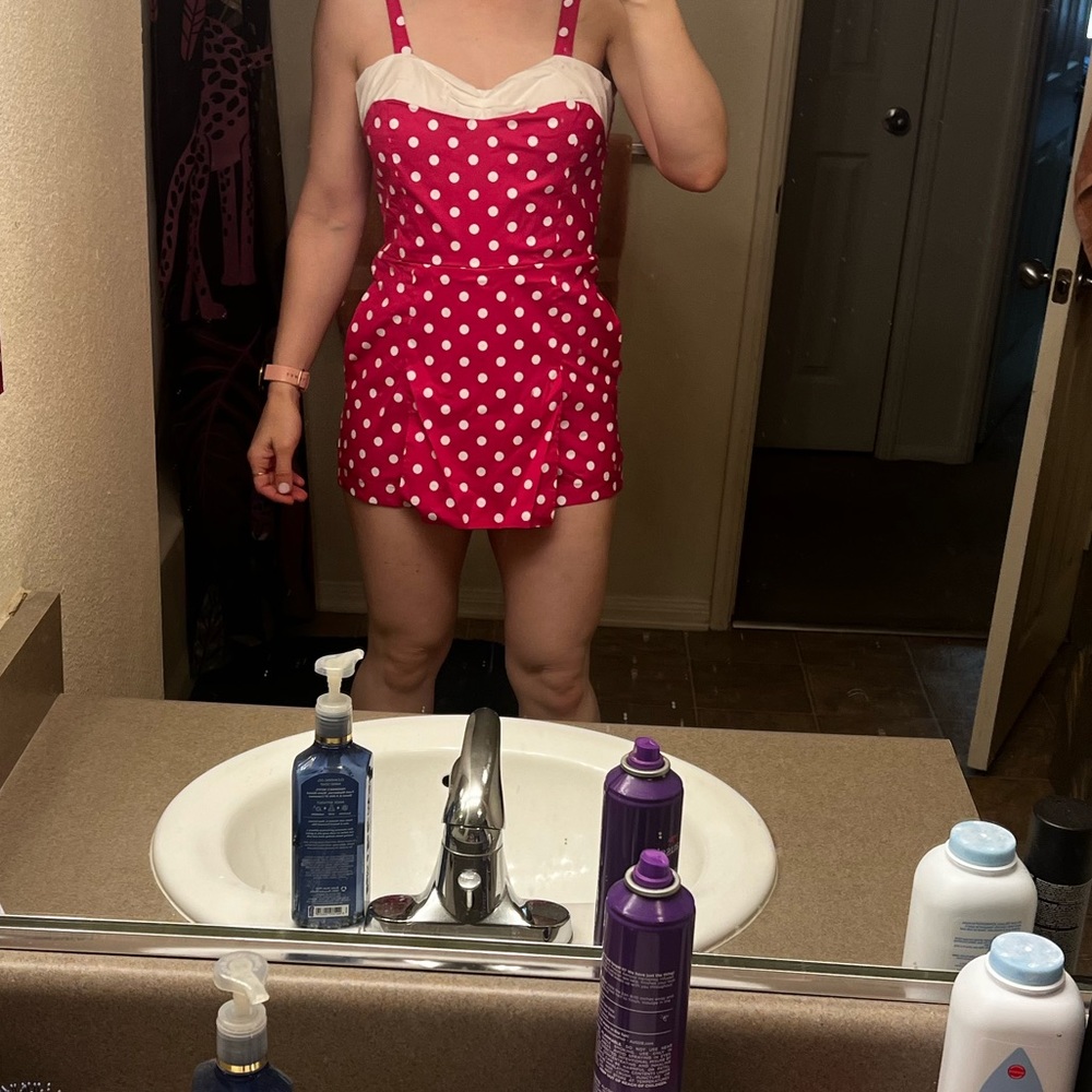 Pink pin up romper